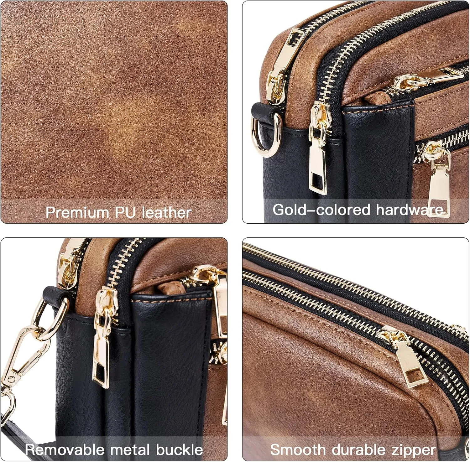 Telena Crossbody Purse for Women Small Crossbody Bags Trendy Vegan Leather with Adjustable Shoulder Strap