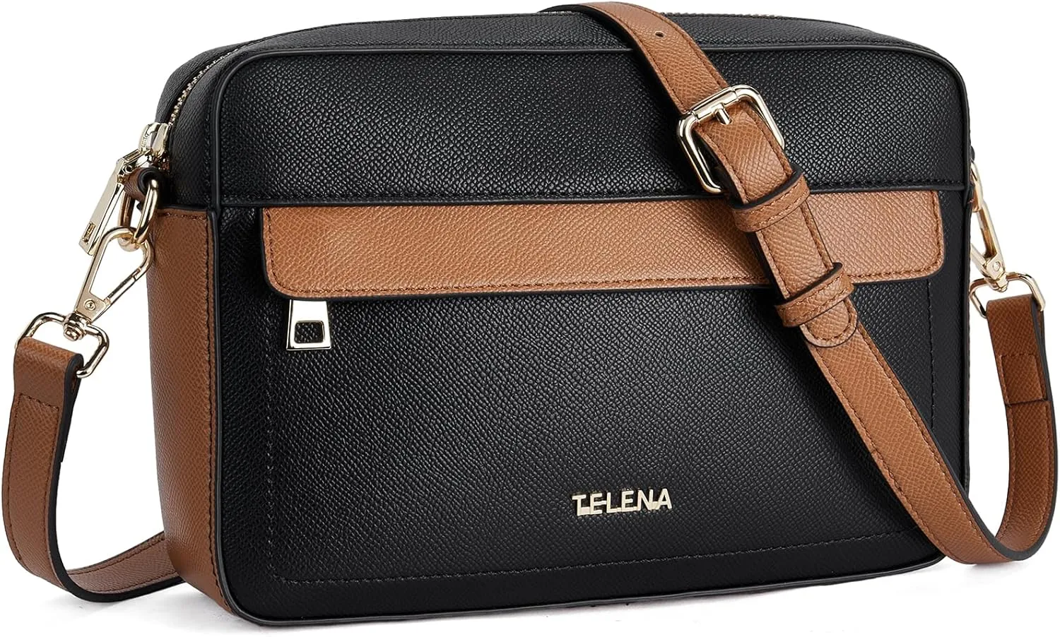 Telena Small Crossbody Bags for Women Leather Crossbody Camera Bag Shoulder Handbag with Adjustable Wide Strap