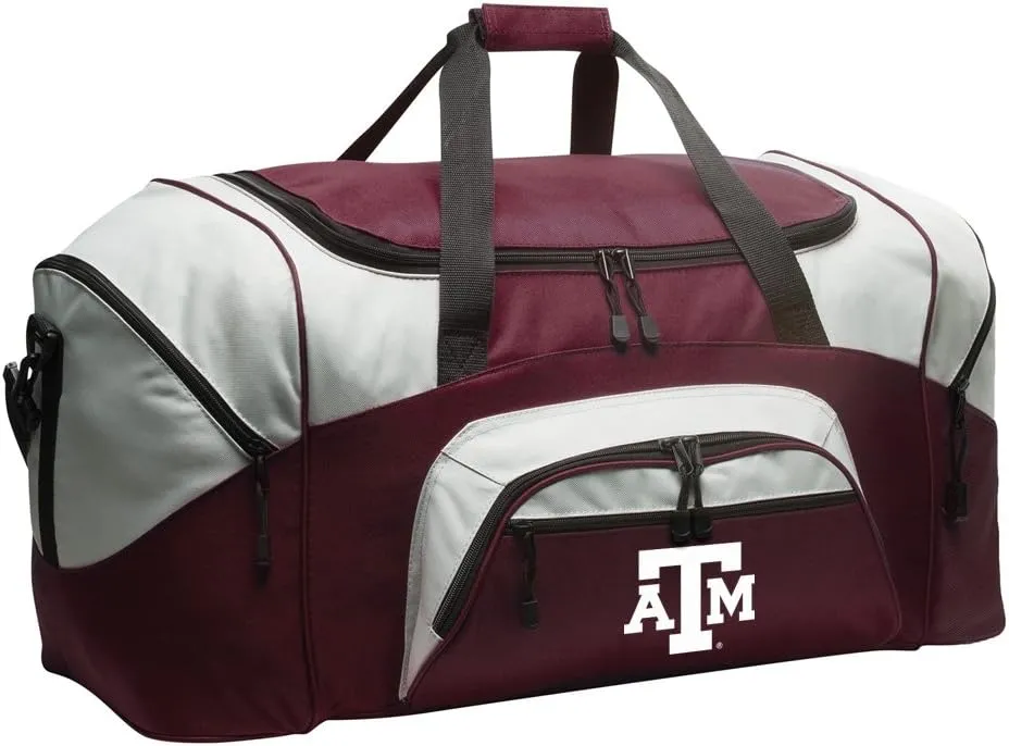 Texas A&M Duffel Bag Deluxe Texas A&M Suitcase or Sports Gear Bag (Maroon)