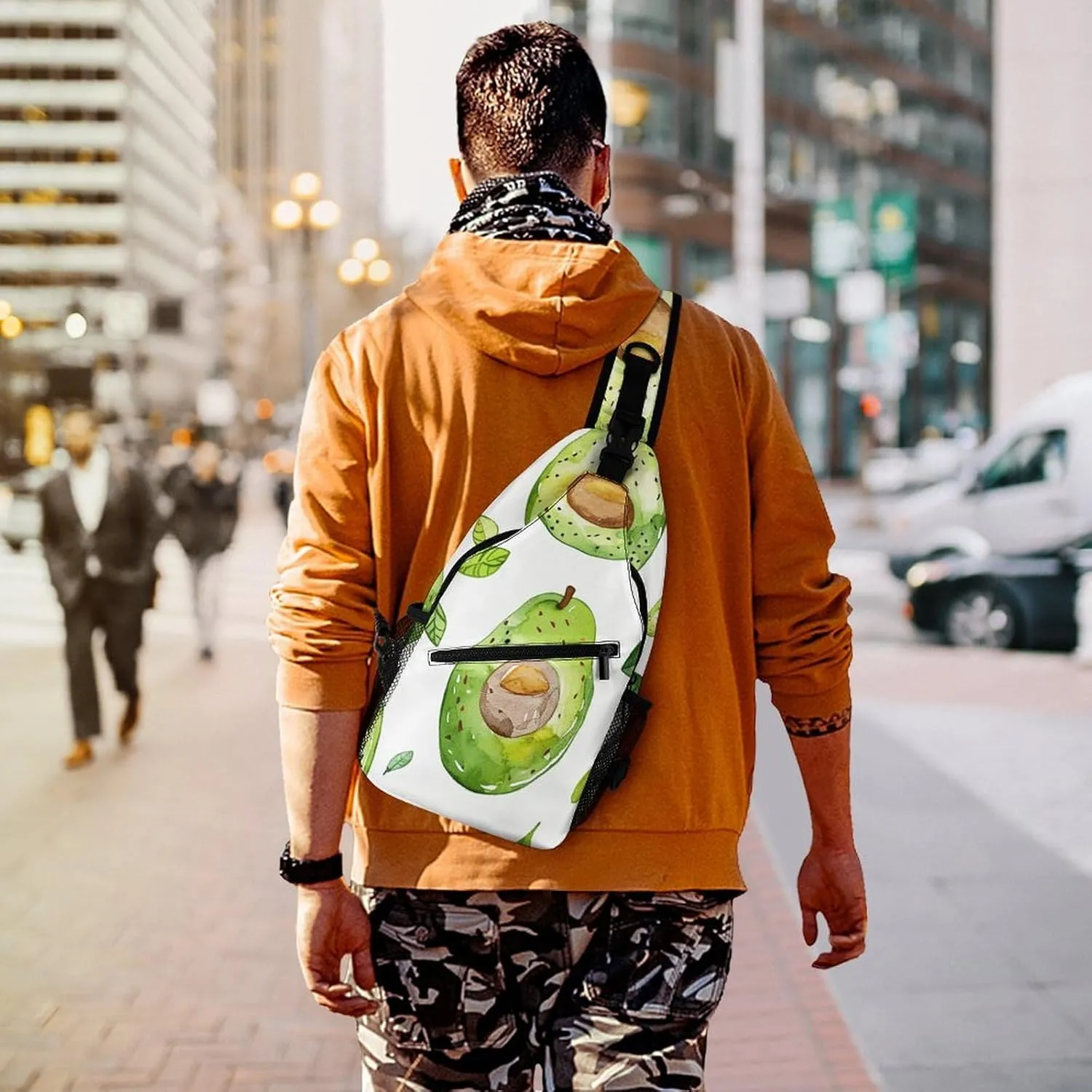 The Fish Are Swimming Around Sling Bag Lightweight Crossbody Chest Pack Travel Shoulder Bag with Adjustable Strap