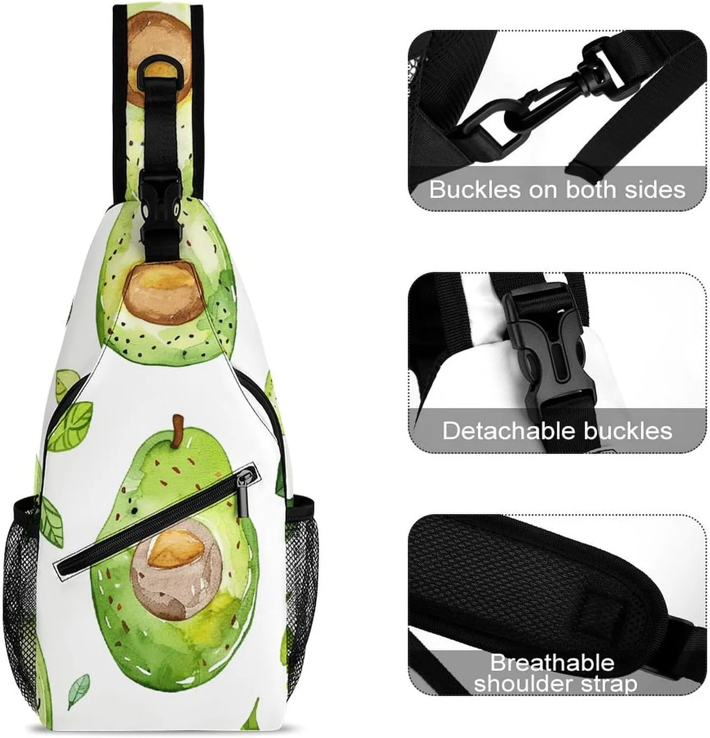 The Fish Are Swimming Around Sling Bag Lightweight Crossbody Chest Pack Travel Shoulder Bag with Adjustable Strap