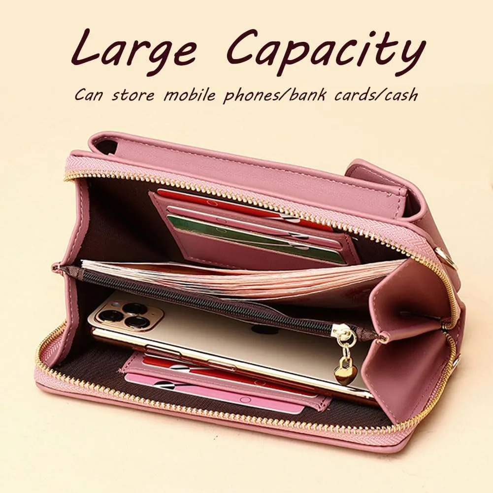 The Original Clutch Wallet - Vegan Leather Crossbody Clutch for Women with Multiple Compartments for Phone, Cards