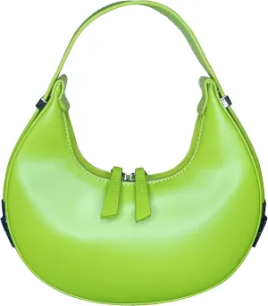 The Women's Bag High-Grade Texture Fashion Temperament Niche One-Shoulder Armpit Hand-Held Crescent Bag Green