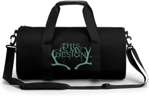 This is My Design Deer Round Barrel Gym Sport Bag Small Travel Duffel Bags Reusable Tote for Men Women