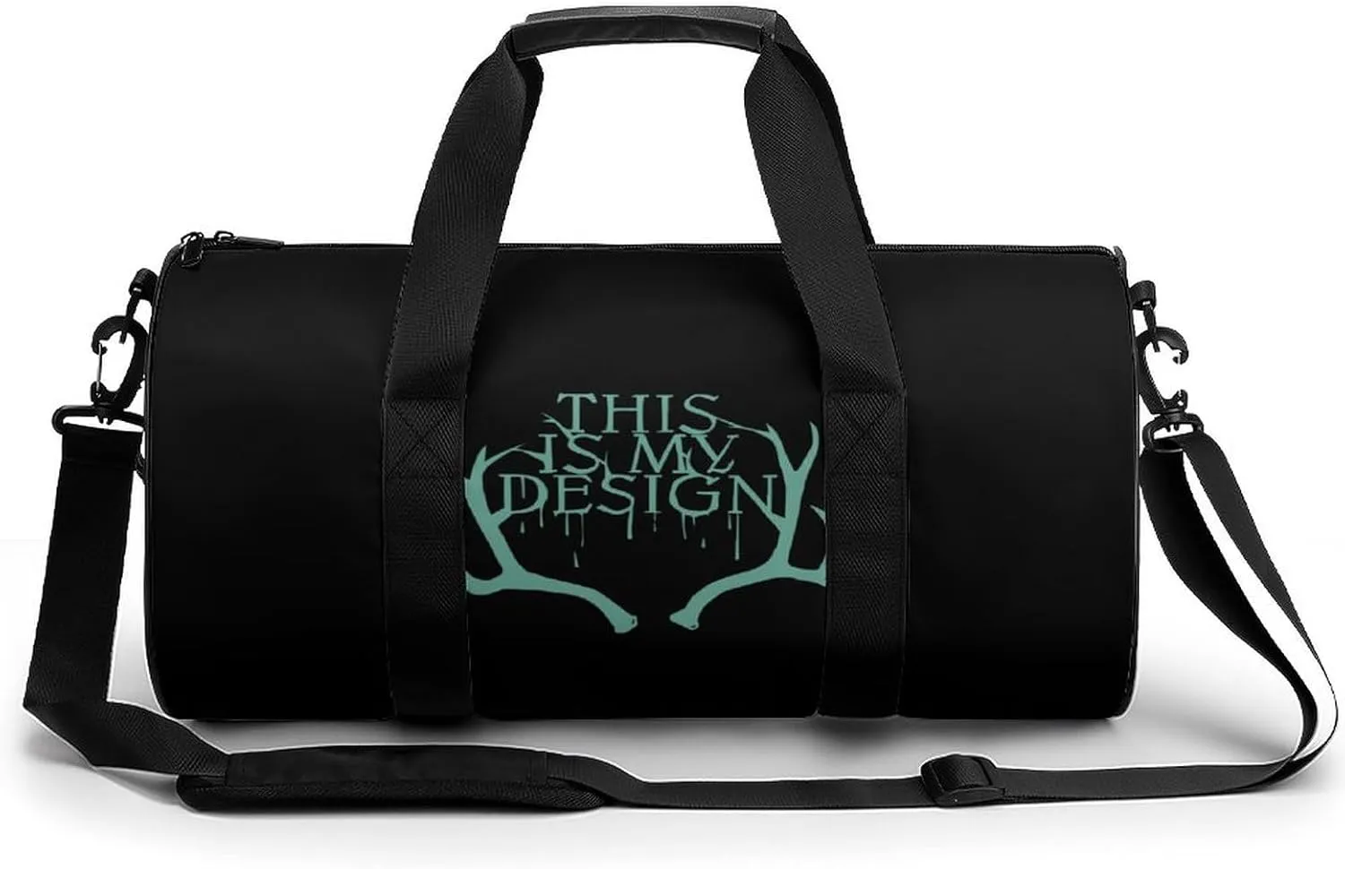 This is My Design Deer Round Barrel Gym Sport Bag Small Travel Duffel Bags Reusable Tote for Men Women