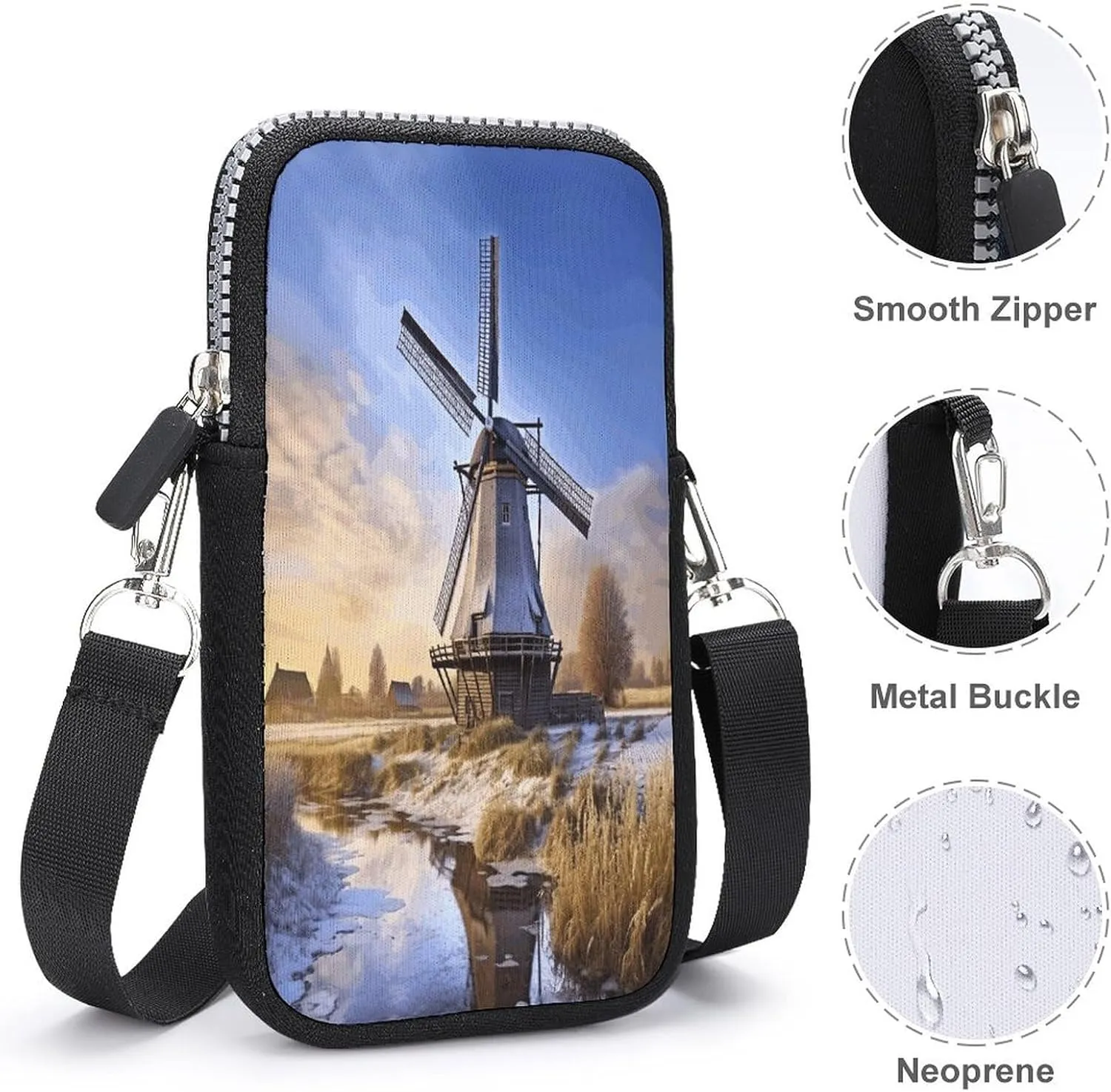 Tiger Striped Pattern Small Crossbody Bag for Women,Lightweight Mini Shoulder Bag Wallet Cell Phone Purse For Running,Travel,Commuting