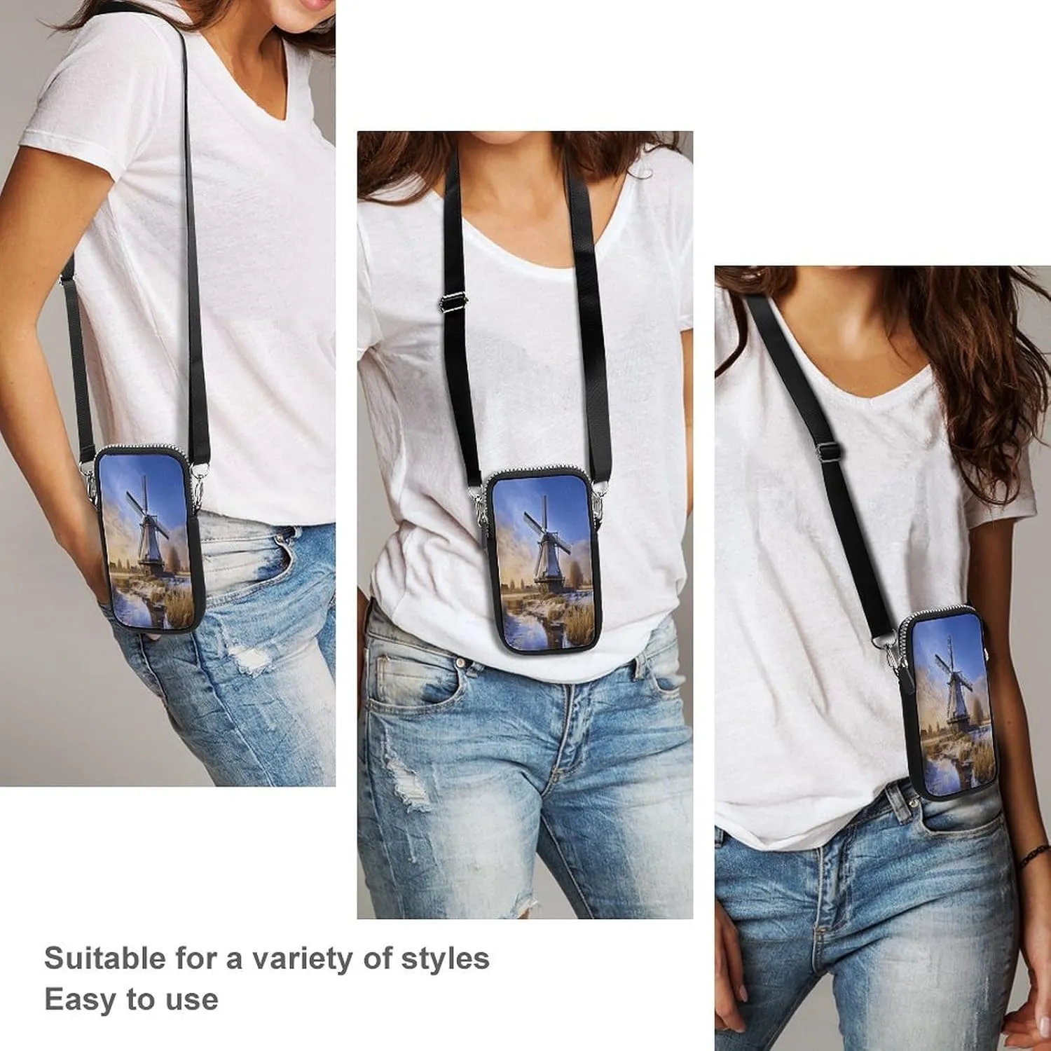 Tiger Striped Pattern Small Crossbody Bag for Women,Lightweight Mini Shoulder Bag Wallet Cell Phone Purse For Running,Travel,Commuting