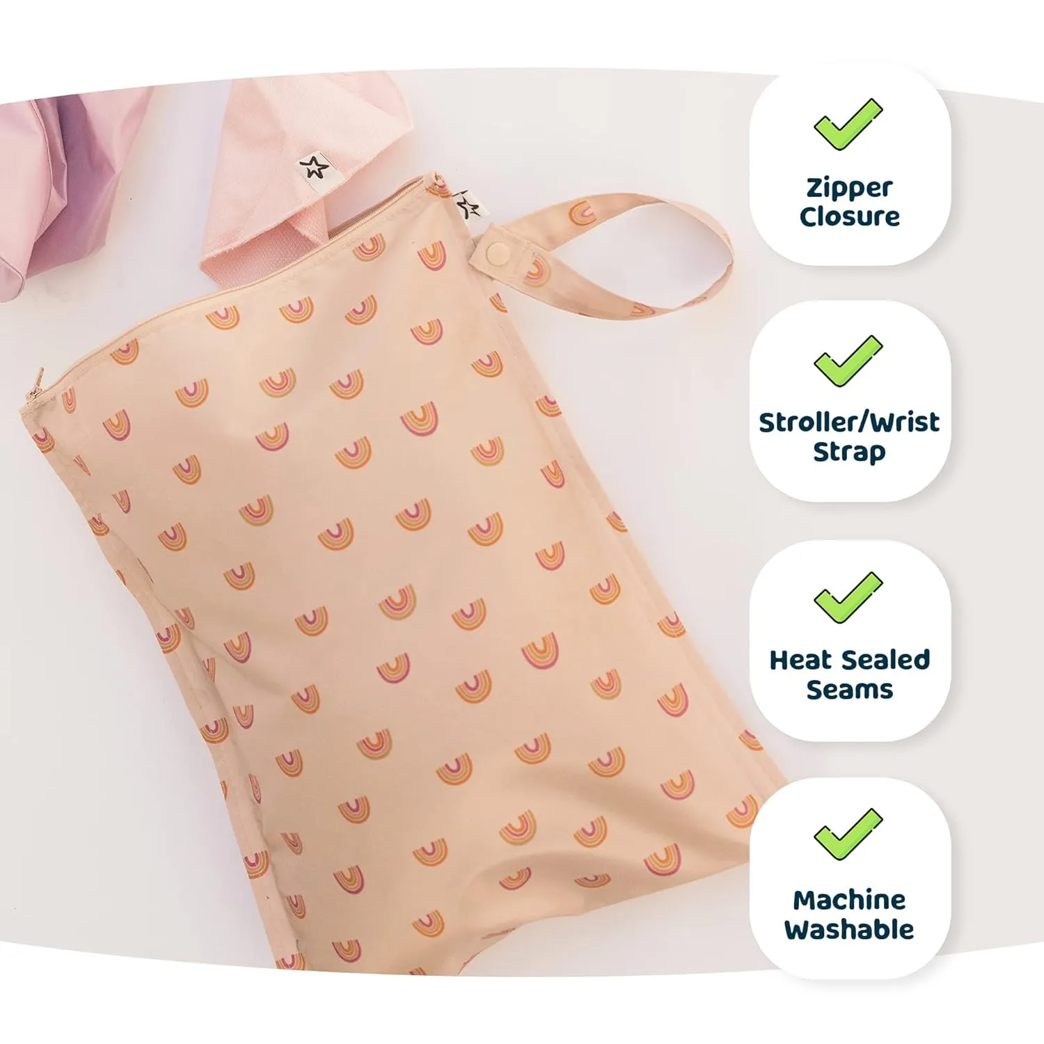 Tiny Twinkle Mess-proof Waterproof Wet Dry Bag | 2 Pack Reusable for Swimsuits, Gym & Baby Clothes | Leakproof Wet Clothes Bag, Beach Travel Essentials (Rose, Burgundy)