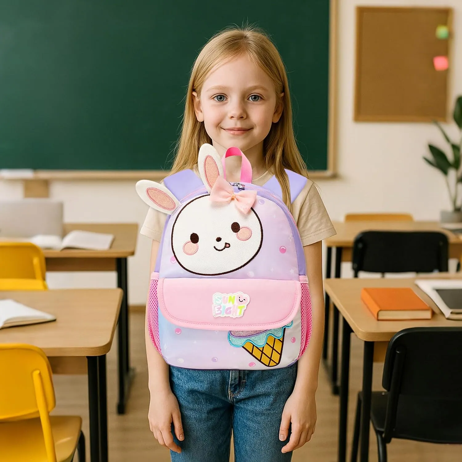 Toddler Backpack for 1-5 Year Old Girls & Boys Waterproof 3D Animal Cartoon Rabbit Design Kids Travel Backpack Lightweight Preschool Daycare Bag with Adjustable Straps(Little White Rabbit)