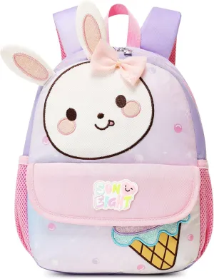 Toddler Backpack for 1-5 Year Old Girls & Boys Waterproof 3D Animal Cartoon Rabbit Design Kids Travel Backpack Lightweight Preschool Daycare Bag with Adjustable Straps(Little White Rabbit)