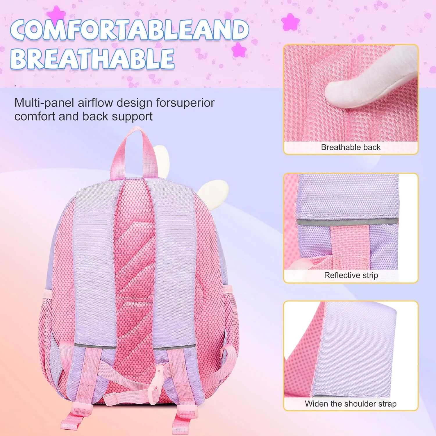 Toddler Backpack for 1-5 Year Old Girls & Boys Waterproof 3D Animal Cartoon Rabbit Design Kids Travel Backpack Lightweight Preschool Daycare Bag with Adjustable Straps(Little White Rabbit)