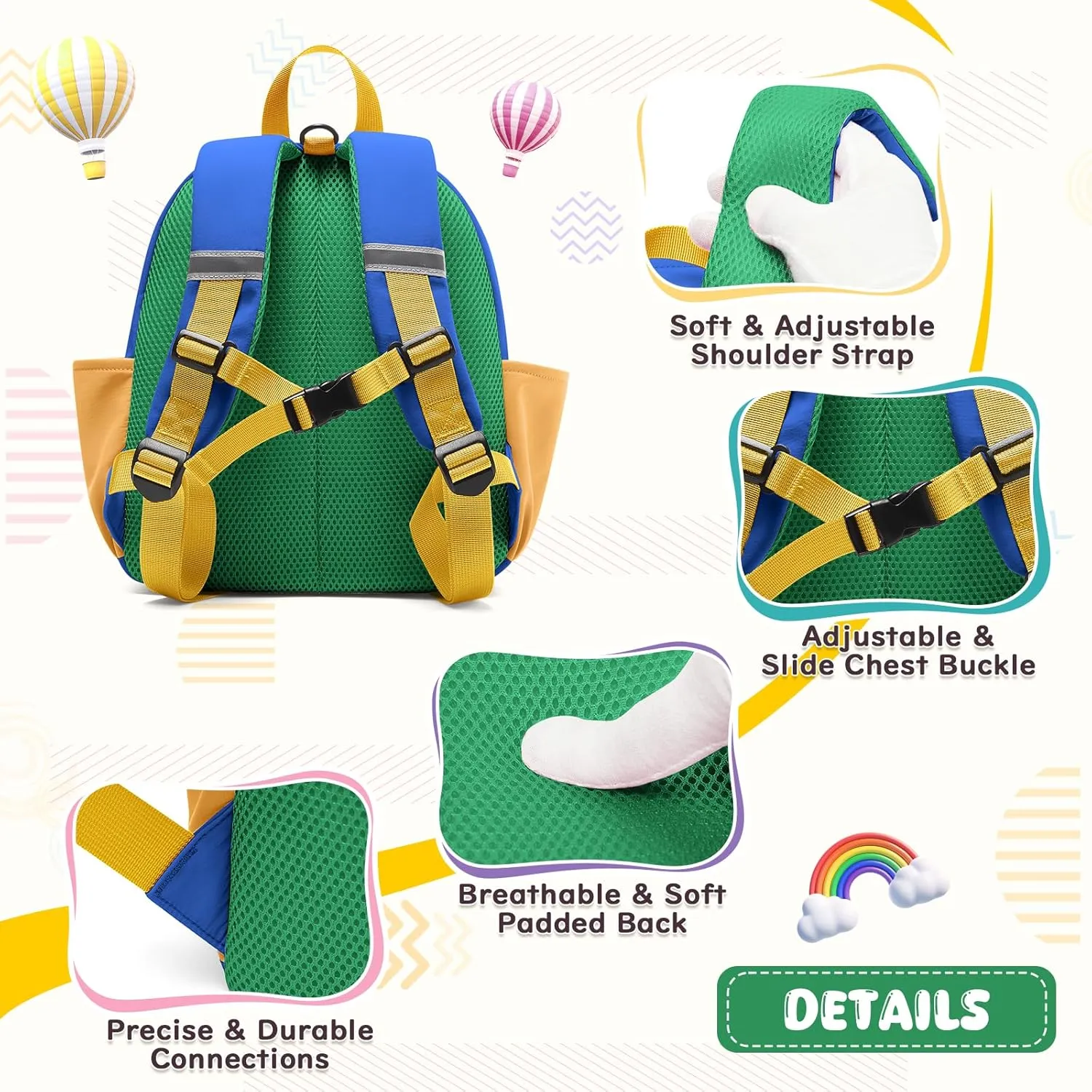 Toddler Backpack for Boys Girls 2-4, Small Kids Backpack for School, Preschool Kindergarten Backpack, Toddler Mini Bookbag Travel Daypack for Kids Red Blue