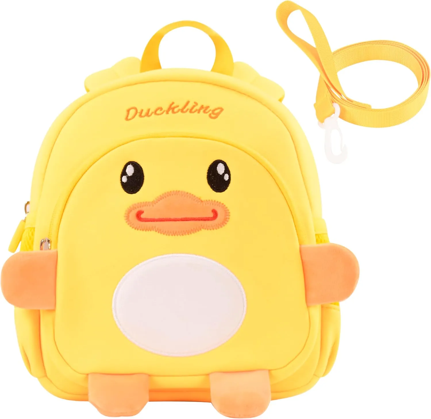 Toddler Backpacks for Boys Girls 2-4 Cute 3D Kids Duck Schoolbag with Baby Leash for Small Preschool Kindergarten Bookbag Cartoon Mini Travel Bags 10inch (Yellow)