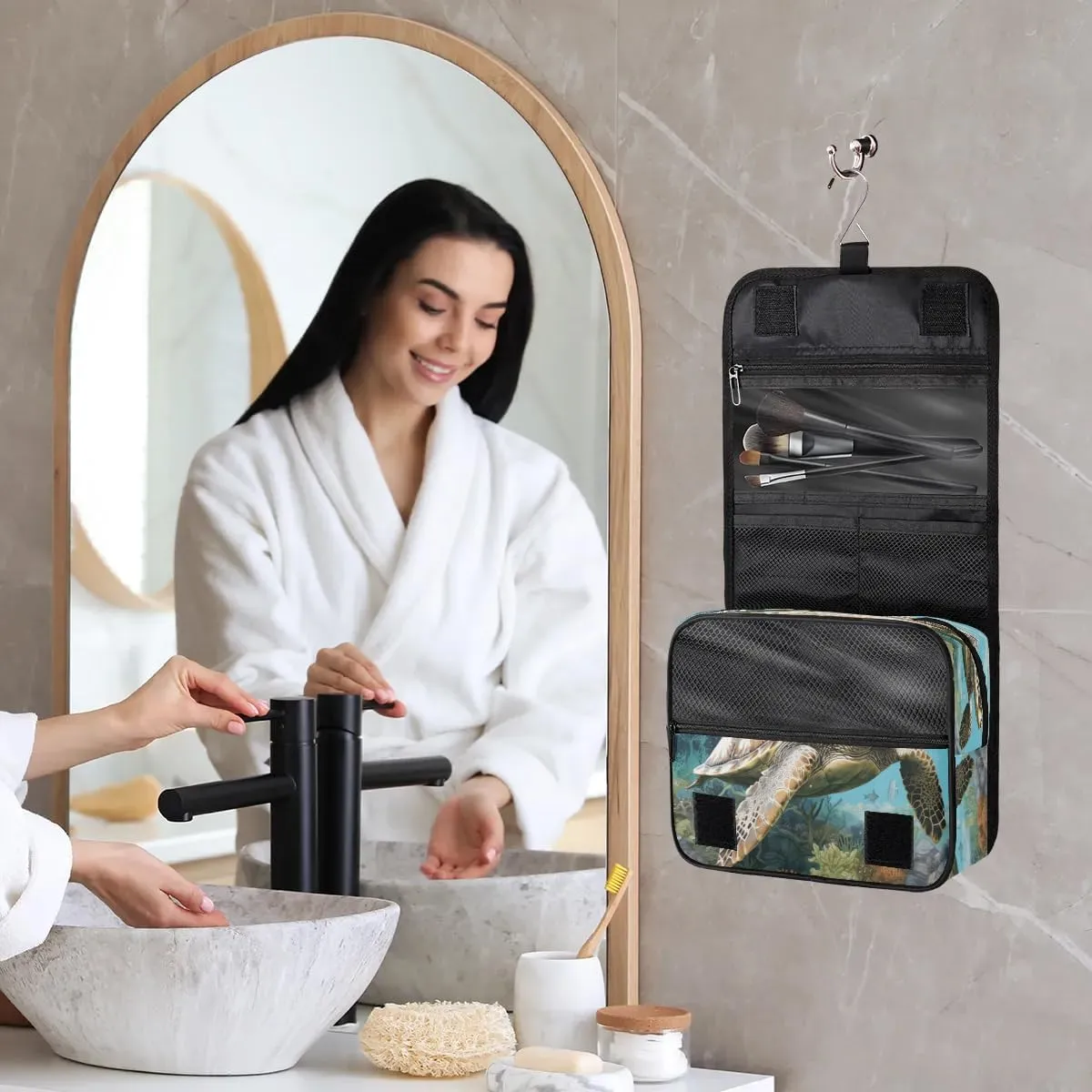 Toiletry Bag Hanging Toiletry Bag Travel Essentials Makeup Bag Travel Size Toiletries Bag Retro Turtle Travel Essentials For Women Travel Containers For Toiletries