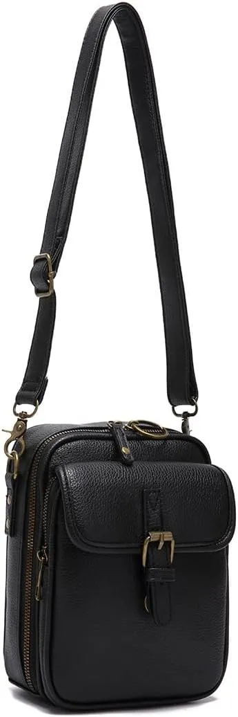 Tojoyride Crossbody Bag, Urvashi Crossbody Bag, With 10 Rfid Shielding Compartments Messenger Shoulder Bags (Wine)
