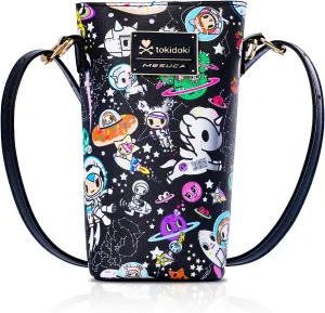 Tokidoki Official Licensed Leather Crossbody Bag with Adjustable Strap Phone Bag Shoulder Bag Coin Purses for Women (Black)