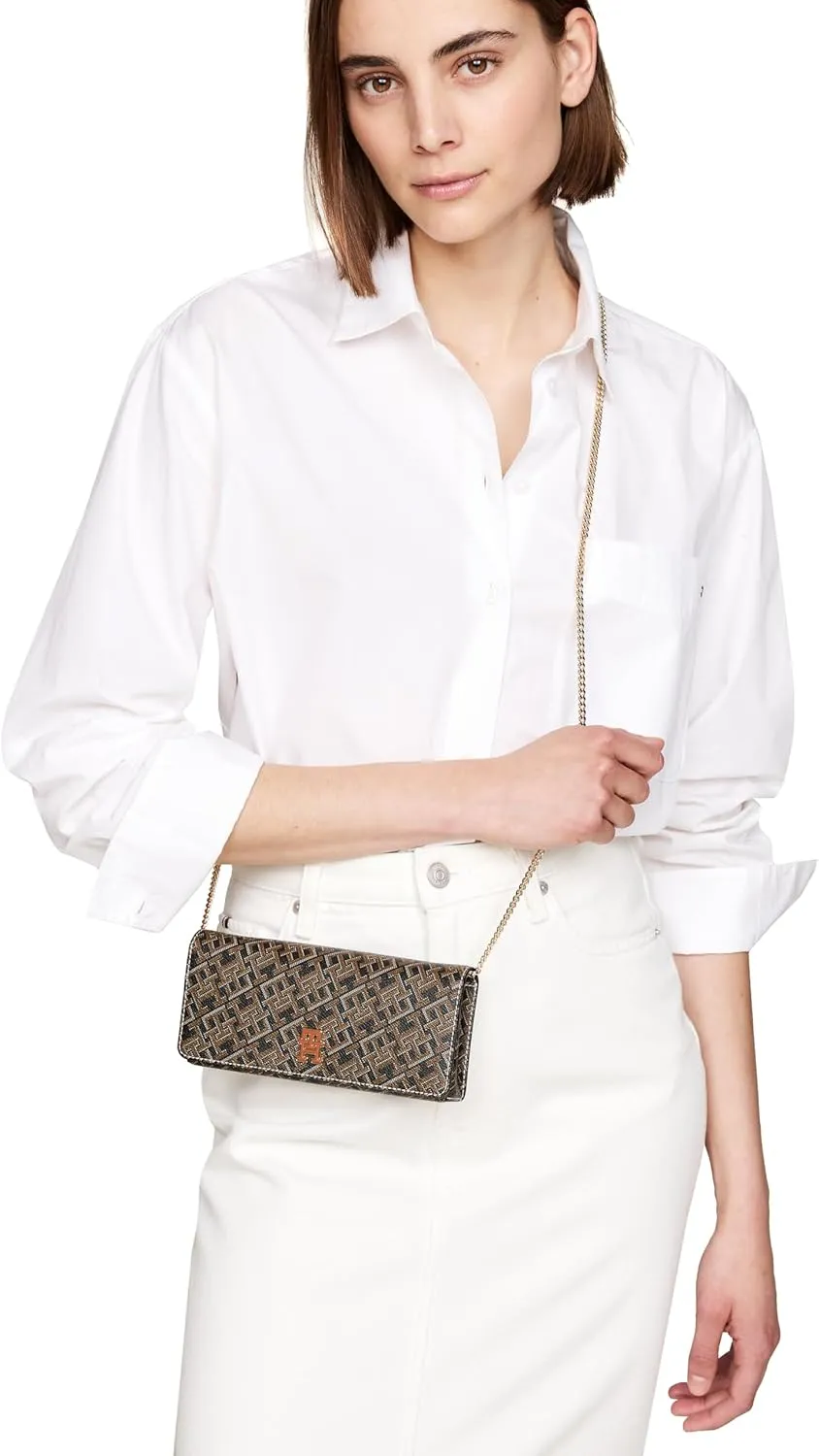 Tommy Hilfiger Monogram Clutch with Removable Chain