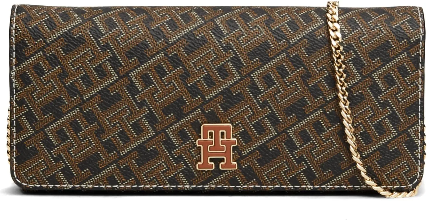 Tommy Hilfiger Monogram Clutch with Removable Chain