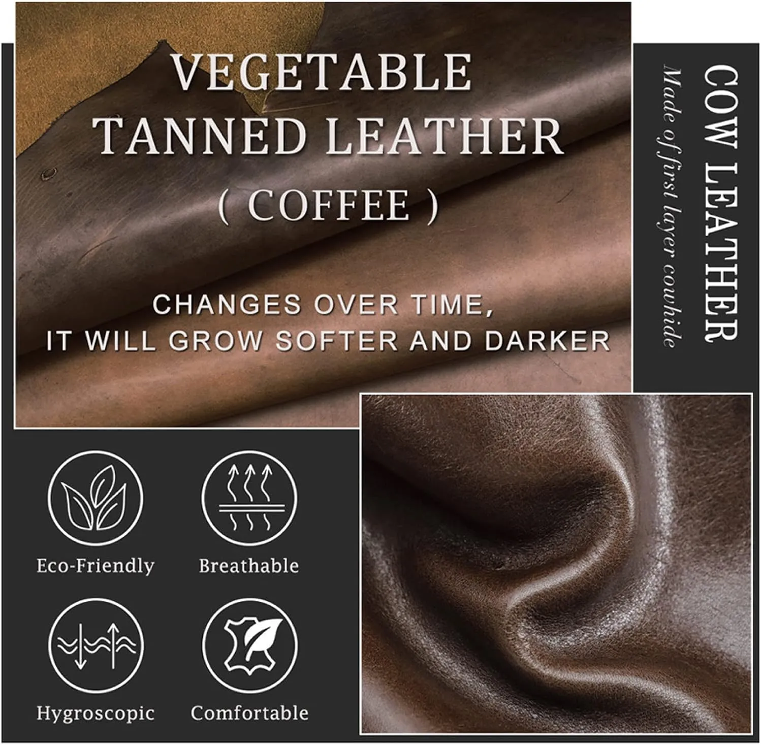 Top Grain Genuine Leather Handbag Wallet for Man & Woman, Handmade Retro Design, Combination Lock & Adjustable Shoulder Strap & Wristlet, Portable Handbag for Cards/Checks/Phone/Banknote, Dark Coffee