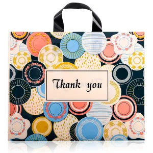TOPZEA 60 Pack Thank You Bags with Handles, 2.76 Mil Plastic Boutique Shopping Bags with Loop Handle, Gift Bag Merchandise Goodie bags for Retail, Trade Show, Small Business, 11.5"x14.5"
