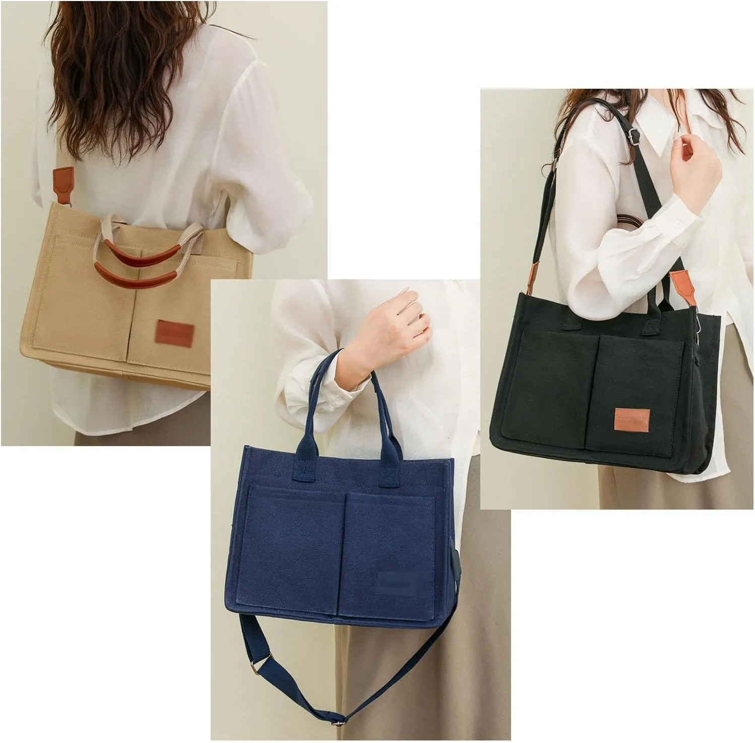Tote Bag, Fashion Canvas Crossbody Bag, Large Capacity Portable Canvas Tote Bag Shoulder Bag For Women