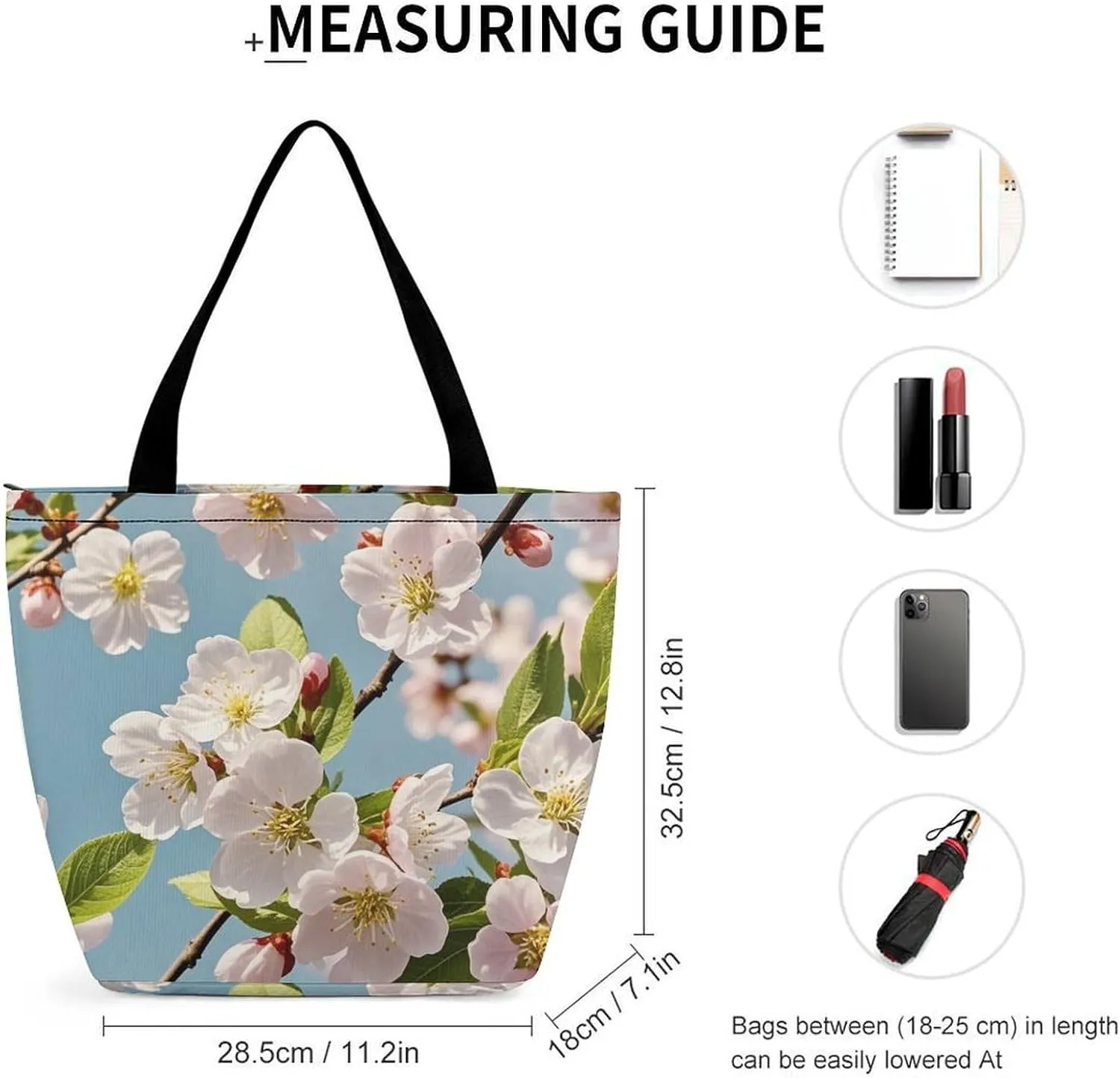 Tote Bag for Women Grocery Bag Illustration of Small City Foldable Shopping Bags Reusable Large Tote Bag