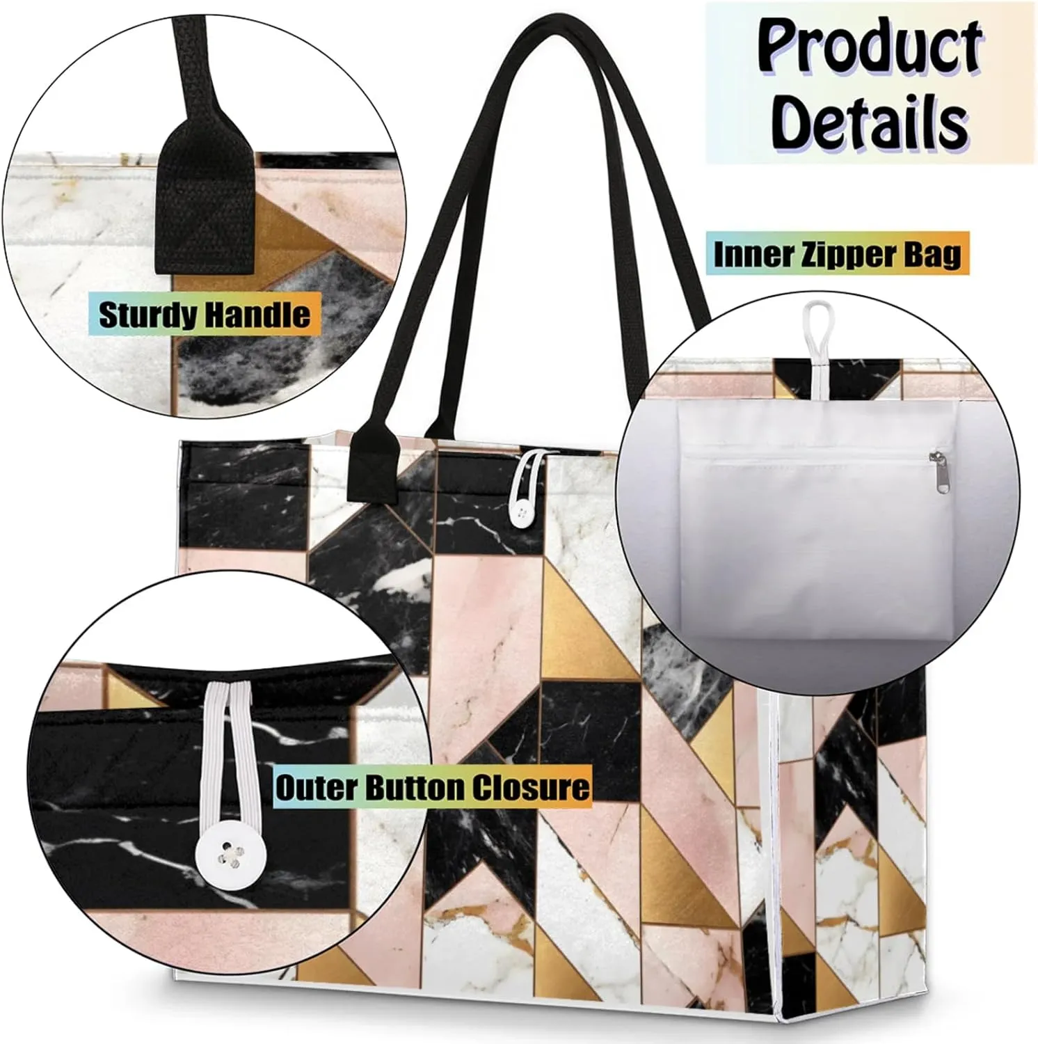 Tote Bag for Women Reusable Canvas Shoulder Bag