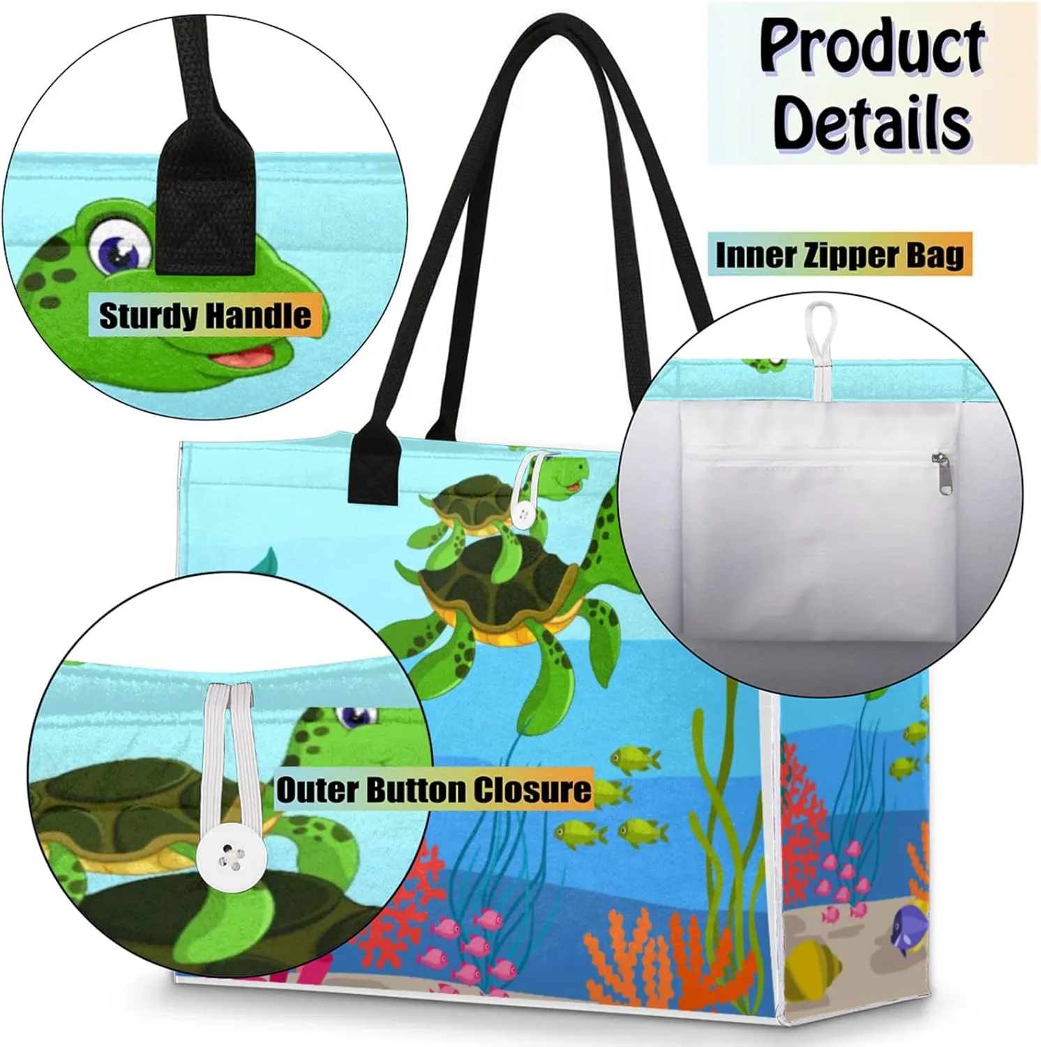Tote Bag for Women Reusable Canvas Shoulder Bag