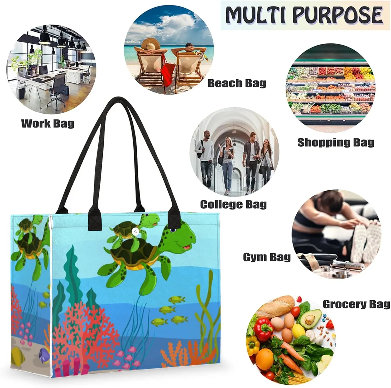 Tote Bag for Women Reusable Canvas Shoulder Bag