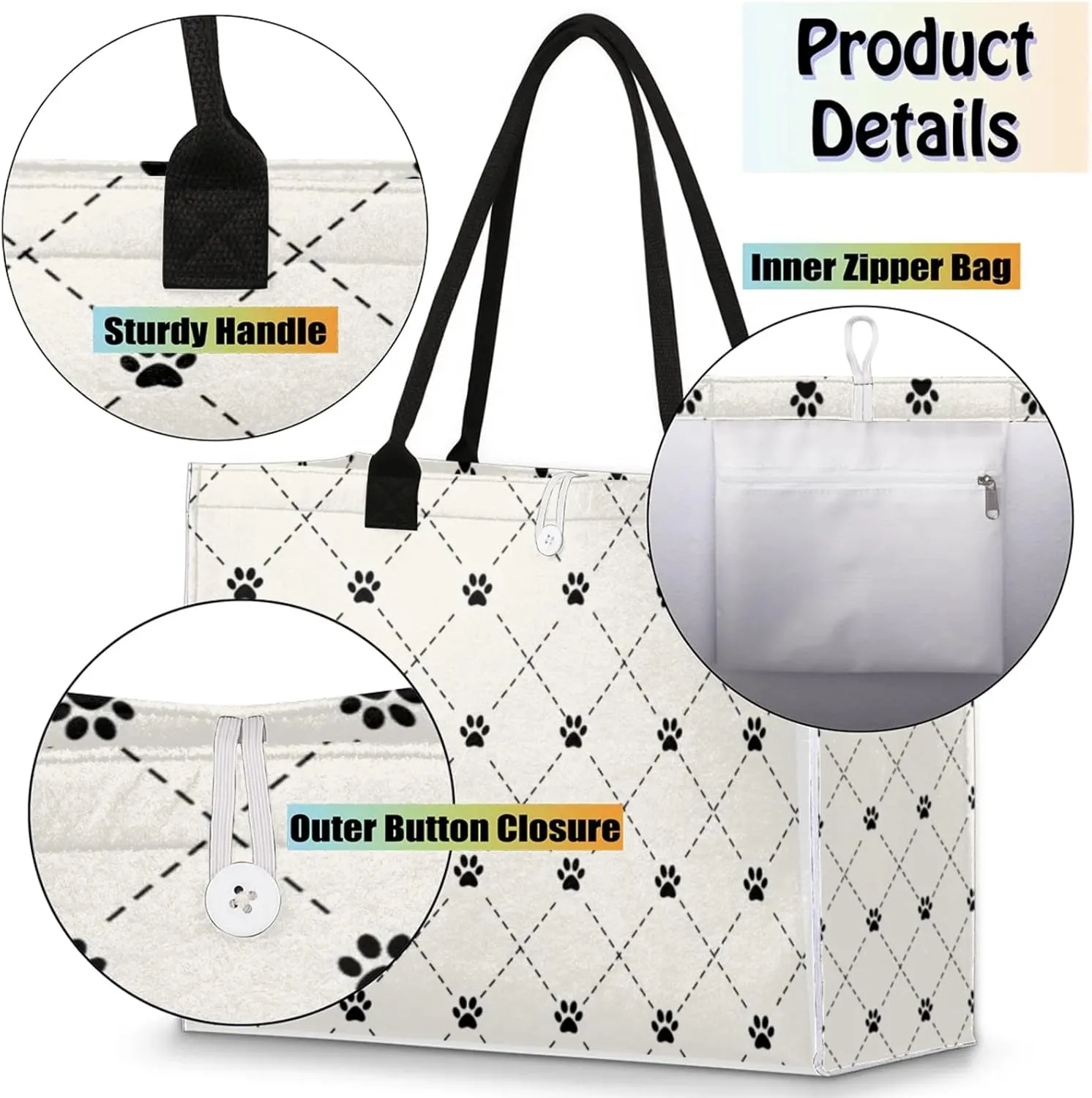 Tote Bag for Women Reusable Canvas Shoulder Bag
