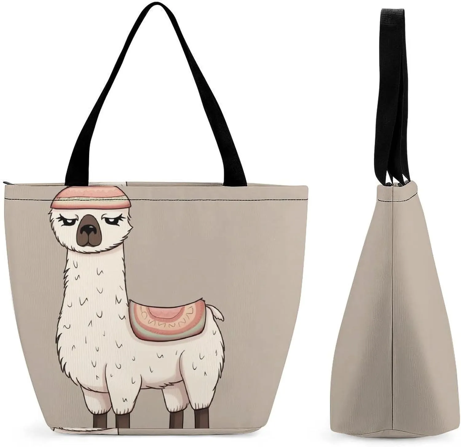 Tote Bag Reusable Grocery Bag Foldable Shopping Bag Extra Large Shoulder Bag Coffee Cup Tote Bag for Work