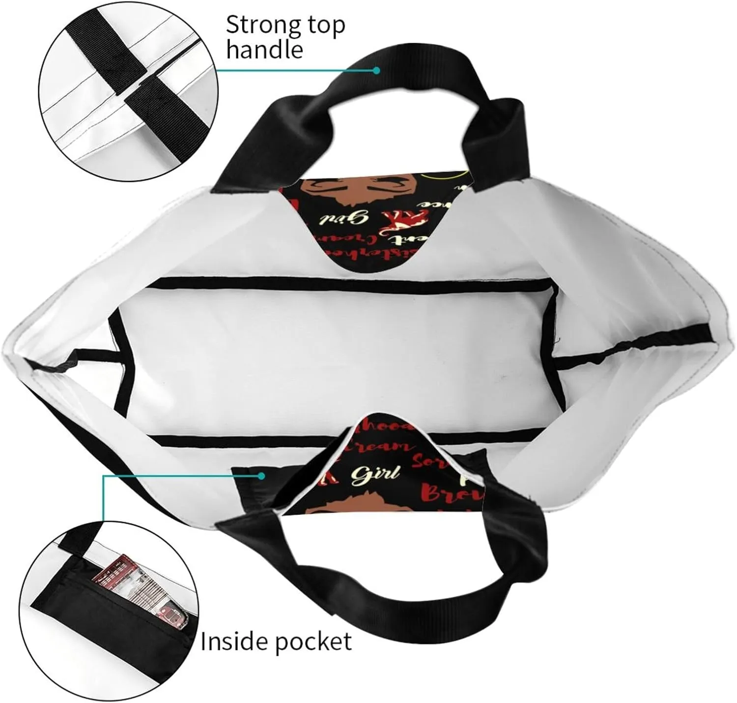 Tote Bag Sorority Gifts Woman Travel Foldable Reusable Canvas Storage Bag Shopping