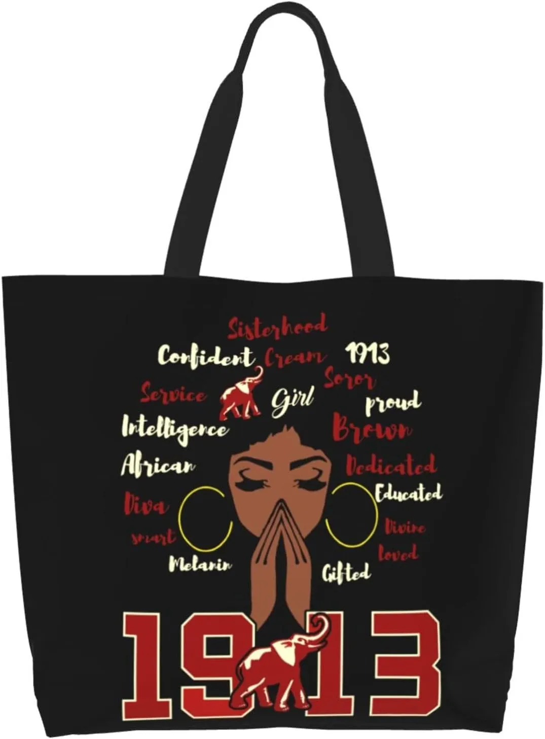 Tote Bag Sorority Gifts Woman Travel Foldable Reusable Canvas Storage Bag Shopping
