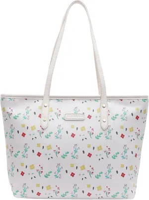 Tote Bags for Women Faux Leather Cherry Print Shoulder Bag Cute Floral Purse Trendy Tote Handbags for Travel Work