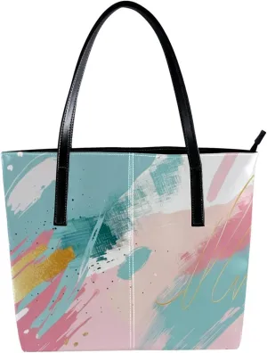 Tote Bags, Large Tote Bag, Tote Bag with Zipper, Modern Minimalist Black Gold Marble Pattern, Totes for Women