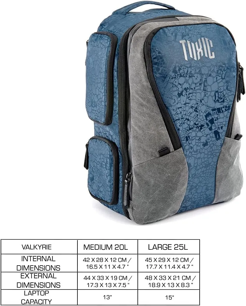 Toxic Valkyrie Camera Backpack - Smart Storage Padded Camera Bag with Lumbar Support - Sapphire 20L (VALKYRIE-SAPP-M)