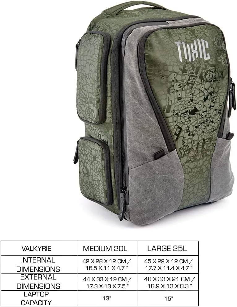 Toxic Valkyrie Camera Backpack - Smart Storage Padded Camera Bag with Lumbar Support