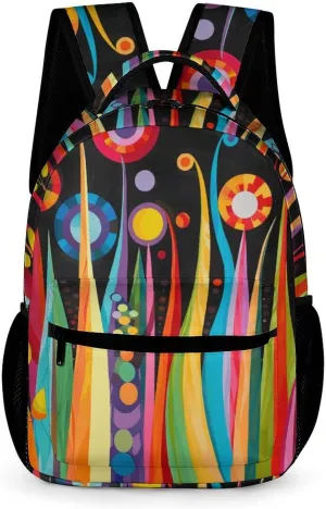 Travel Backpack for Men Women 16 Inch Laptop Backpack Colorful Wood Carving Carry On Backpack Work Business Backpacks