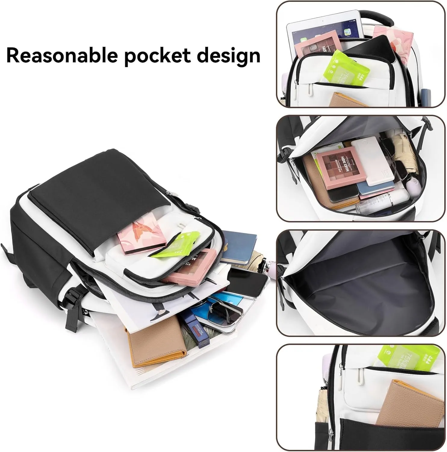 Travel Backpack for Women and Men,Airline Approved Business Work,18-Inch Black Backpack Waterproof,Lightweight Daypack for Work,Hiking,Casual Travel