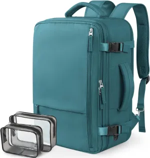 Travel Backpack for Women Men, Carry On Backpacks Personal Item Bag, TSA 17 Inch Laptop Bags, Waterproof Backpack Flight Approved, Nurse Bag Casual Daypack for School, Business, College, Blue