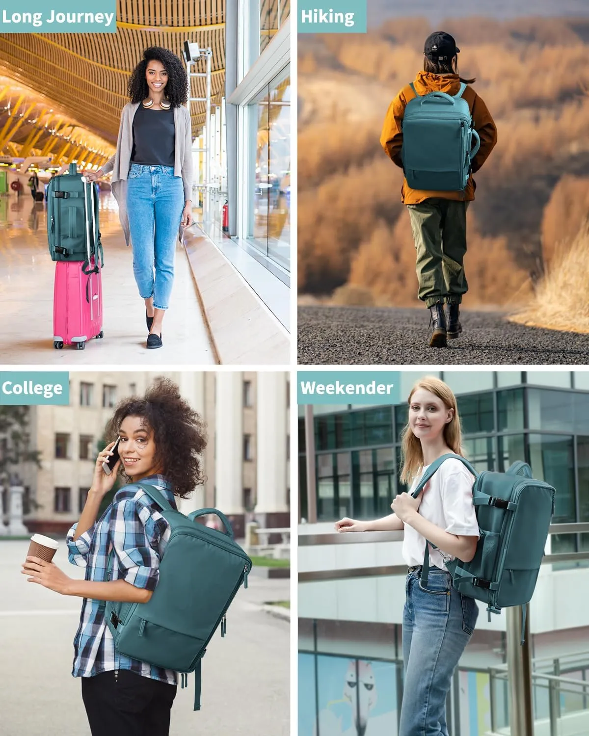 Travel Backpack for Women Men, Carry On Backpacks Personal Item Bag, TSA 17 Inch Laptop Bags, Waterproof Backpack Flight Approved, Nurse Bag Casual Daypack for School, Business, College, Blue