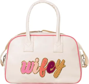 Travel Bag Crossbody Bags for Women Girl Chenille Letter Preppy Wifey Small Top Handle Purse Leather Hobo Handbags Shoulder Bag Travel Bag Weekender Bag Duffel Bag