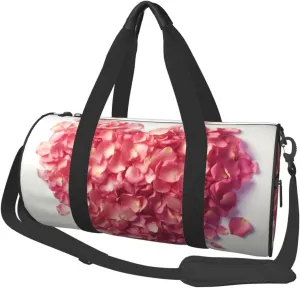 Travel Bag For Women,Heart Shaped Floral Petals Print Personal Item Duffle Bags,Weekend Travel Duffel Tote Bag,Travel Sport Gym Bag For Men,Airplane Travel Essentials For Flying
