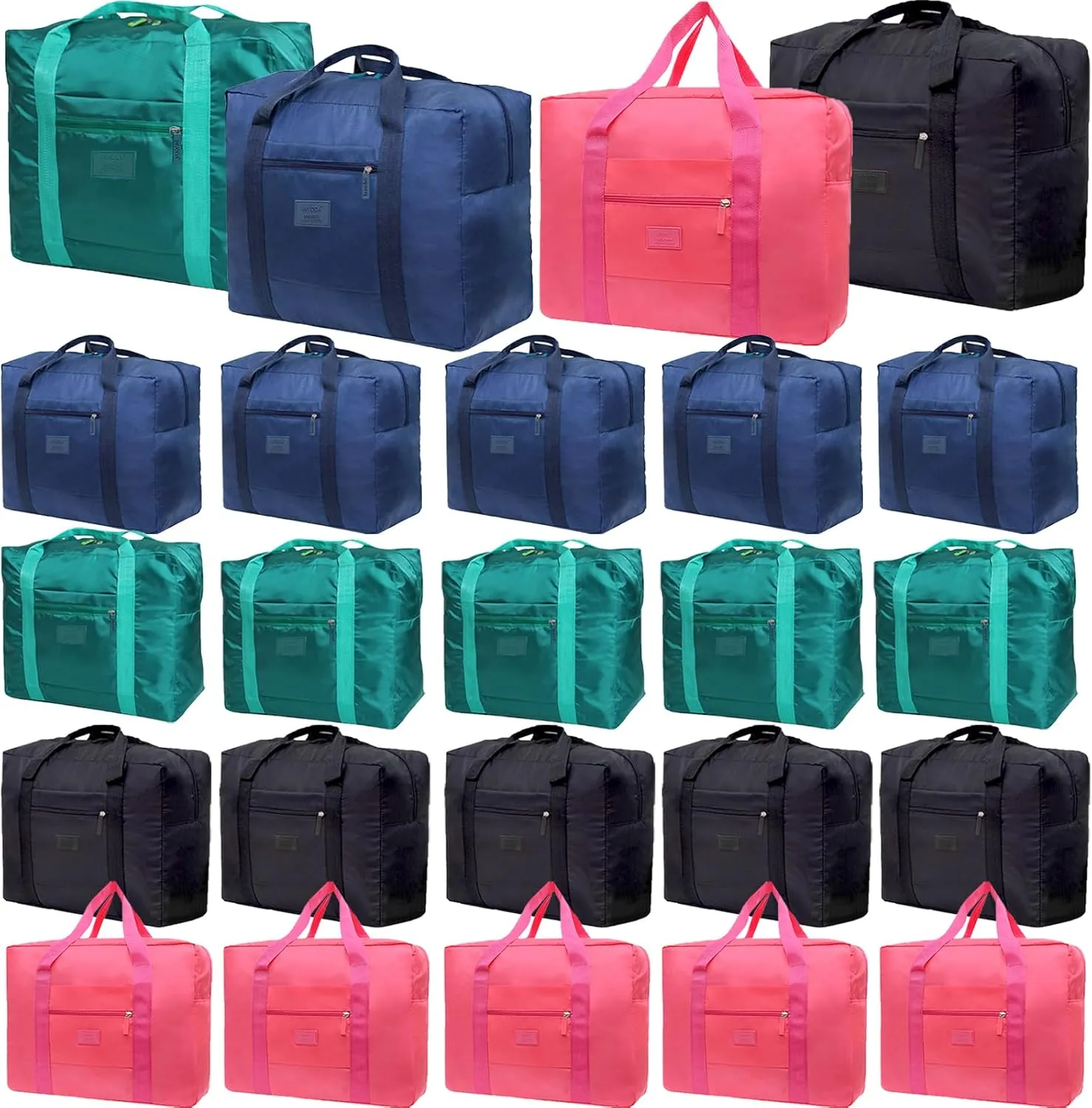 Travel Duffel Bag 24 PCS Foldable Travel Bag Carry on Luggage Bag Waterproof Tote Sports Gym Bag Lightweight Large Weekender Overnight Bag for Women and Men (24 PCS)