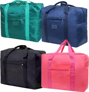 Travel Duffel Bag Carry on Luggage Bag Foldable Travel Tote Bag Waterproof Sports Gym Bag Lightweight Large Weekender Overnight Bag for Women and Men(4 PCS)