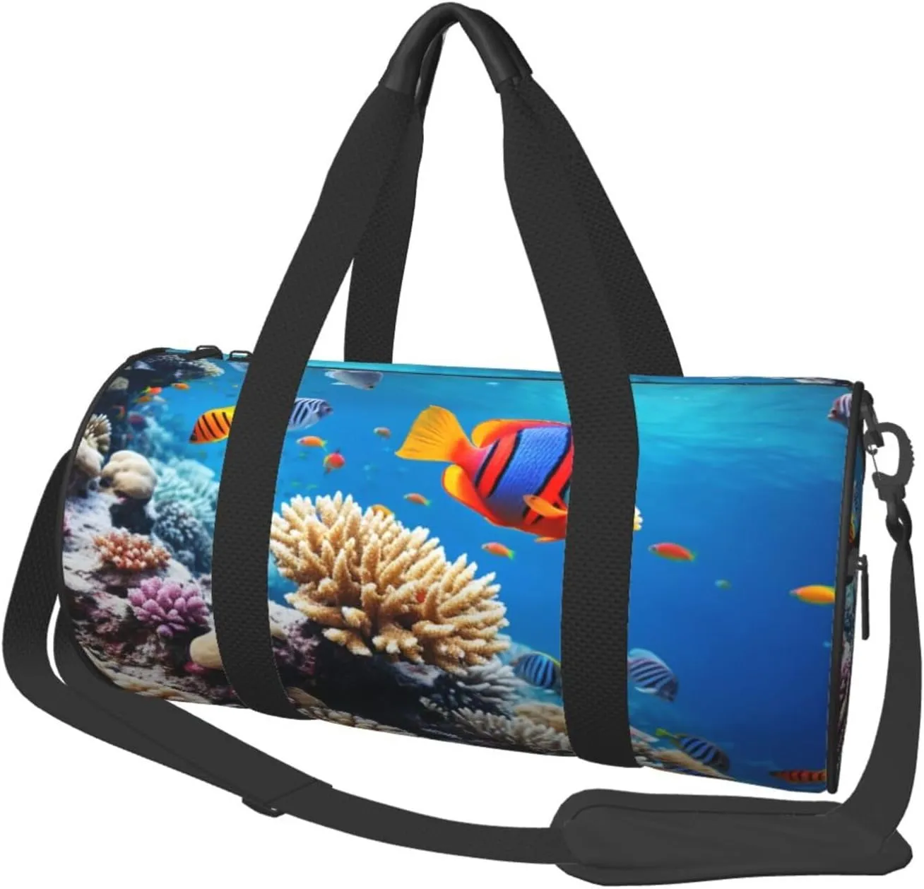 Travel Duffel Bag Foldable Weekender Overnight Bag Ocean Tropical Fish Coral Sports Tote Gym Bags Large Capacity Lightweight Carry On Luggage Bags for Men Women