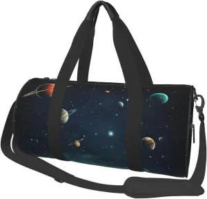 Travel Duffel Bag Foldable Weekender Overnight Bag Outer Space Starry Sky Sports Tote Gym Bags Large Capacity Lightweight Carry On Luggage Bags for Men Women
