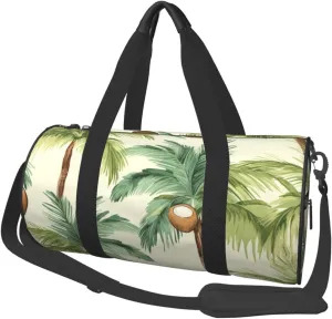 Travel Duffel Bag Foldable Weekender Overnight Bag Summer Coconut Tree Sports Tote Gym Bag Large Capacity Lightweight Carry On Luggage Bag for Men Women
