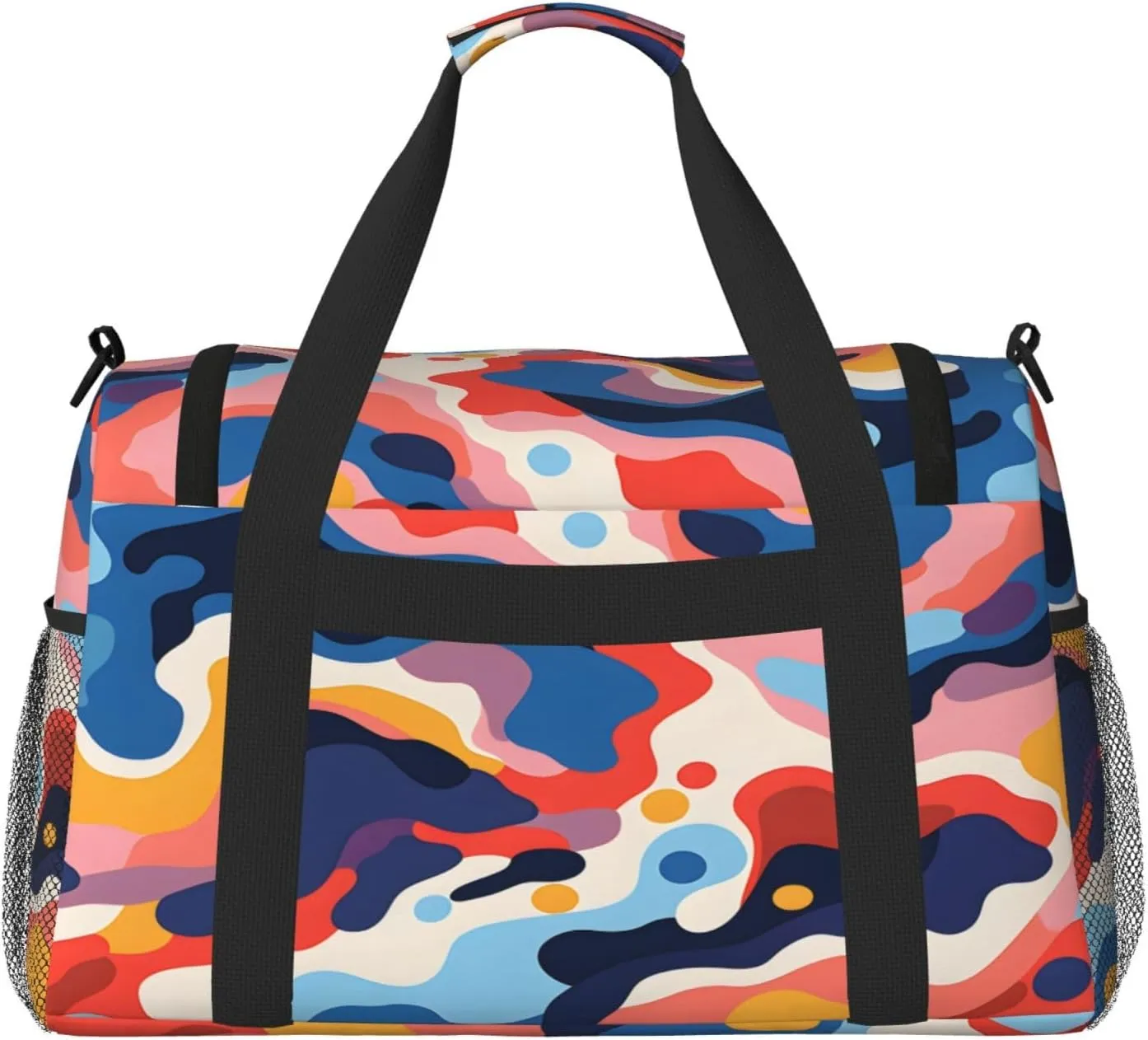 Travel Duffel Bag For Men Women, Colorful Camoflage Pattern Carry On Sport Gym Bag With Shoulder Strap Lightweight Waterproof Weekender Bag Overnight Bag