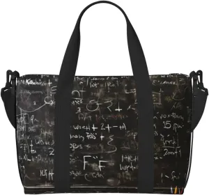 Travel Duffel Bag for Women Men Weekender Bags Sports Gym Bag Blackboard wallpaper Travel Bag Carry on Overnight Bag Waterproof Luggage Bag with Shoulder Strap